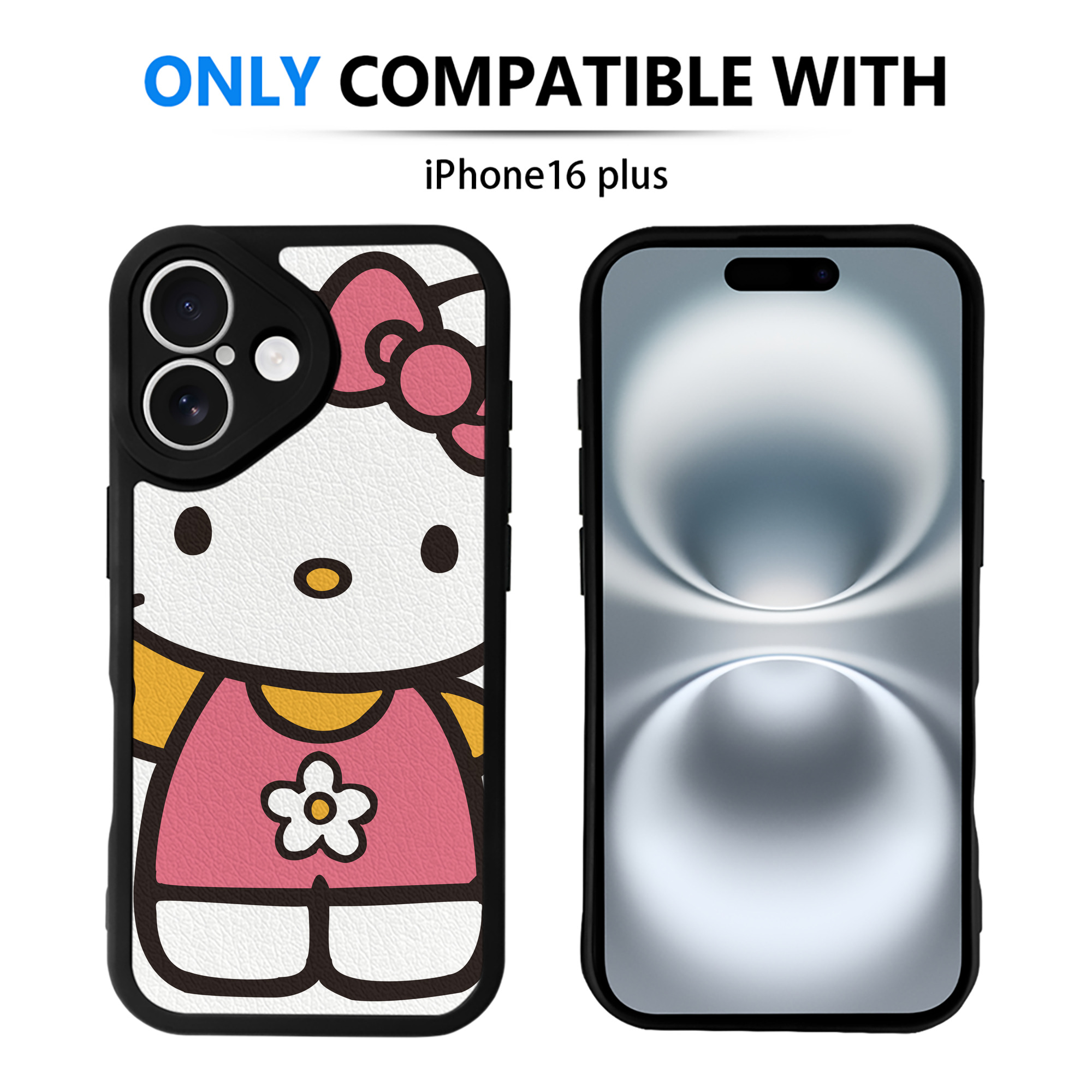 （画像用） Hello Kitty ハローキティ 【iPhone 16シリーズ対応】シリコンスマホケース（レザー調） 材質：シリコン